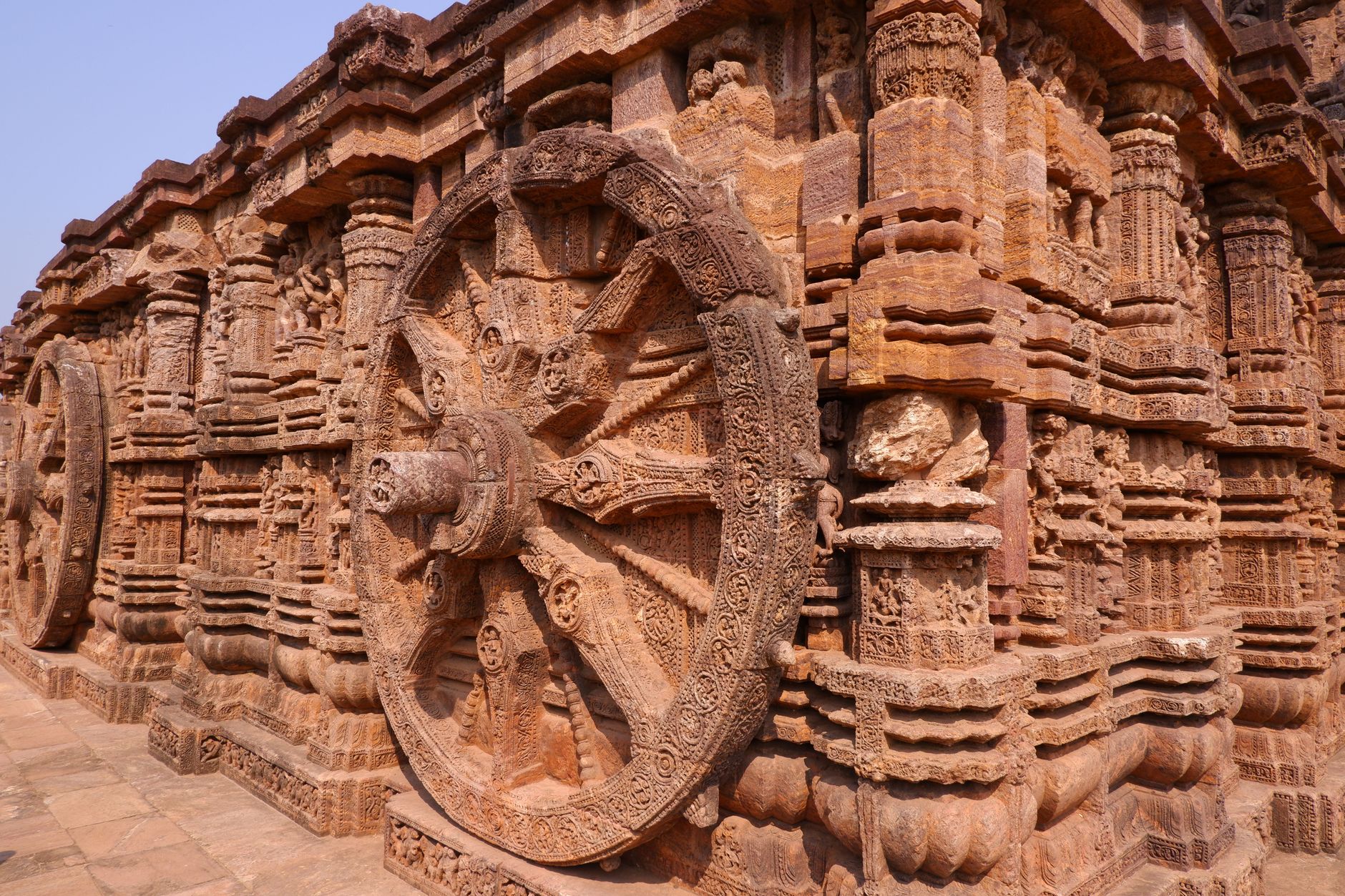The detailed stone carvings of the Konark Sun Temple, showcasing India's ancient architectural brilliance.
